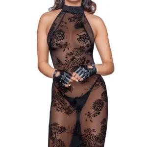 F240 Robe midi en tulle avec bretelles en velours dans le dos