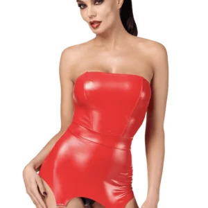 F368 Bombshell Corset porte jarretelles rouge féroce