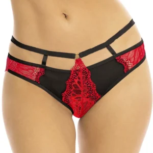 Rot und schwarz ausgeschnittene Unterhose – REN1171-RED