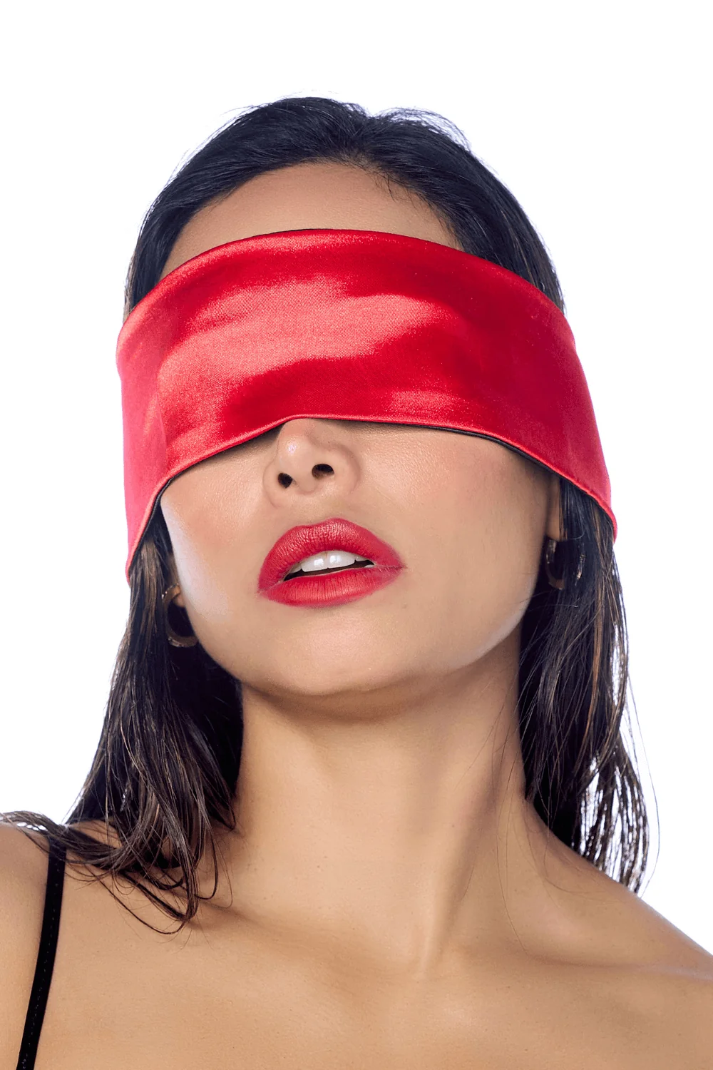 Freches Accessoire aus wendbarem Satin in Schwarz & Rot - MAL128BKRD