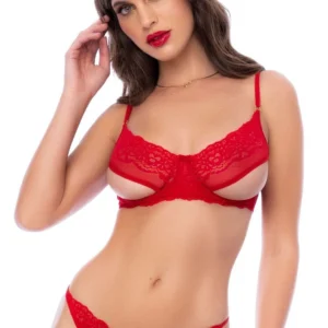 Zweiteiliges Set aus roter Spitze – MAL8903RD