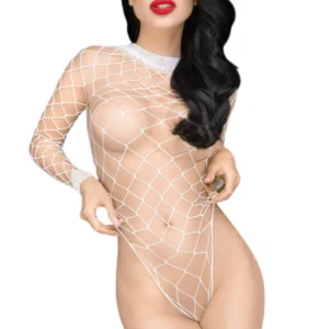 Weißer Body aus grobem Netz Scandalous – PH0108WHT Weißer Body aus grobem Netz Scandalous – PH0108WHT