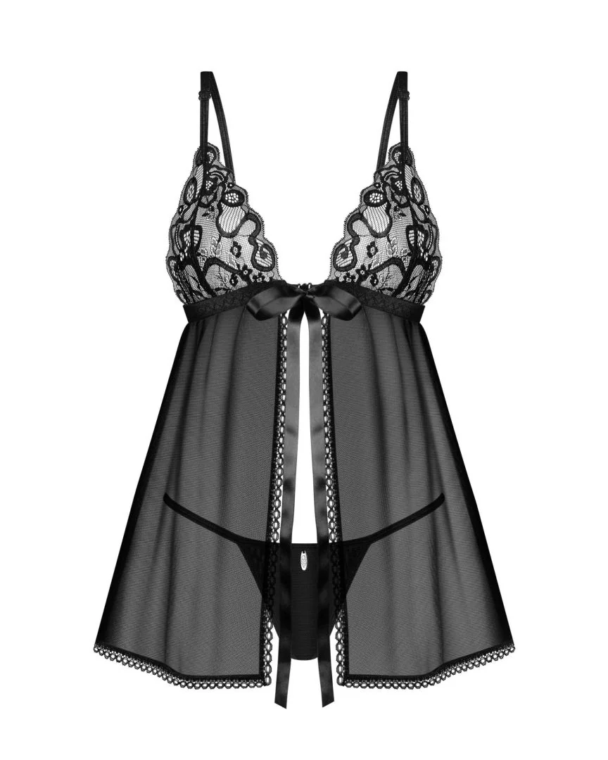 Blomentis babydoll et String - Noire – Bild 6