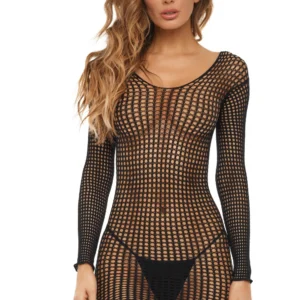 Fantasie-Netzkleid Schwarz – REN7107-BLK