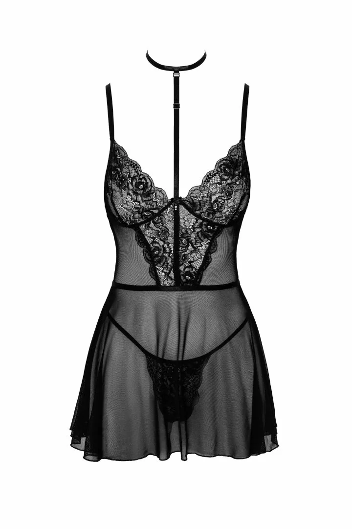 First Kiss 249 babydoll et collier - noire – Bild 4