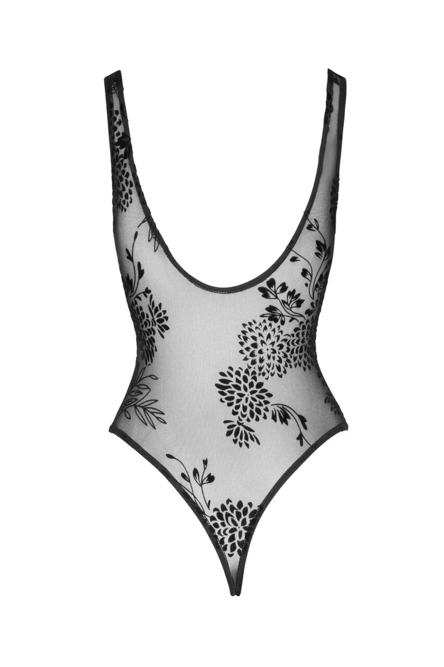 F242 Tulle body avec broderie flock à motifs – Bild 5