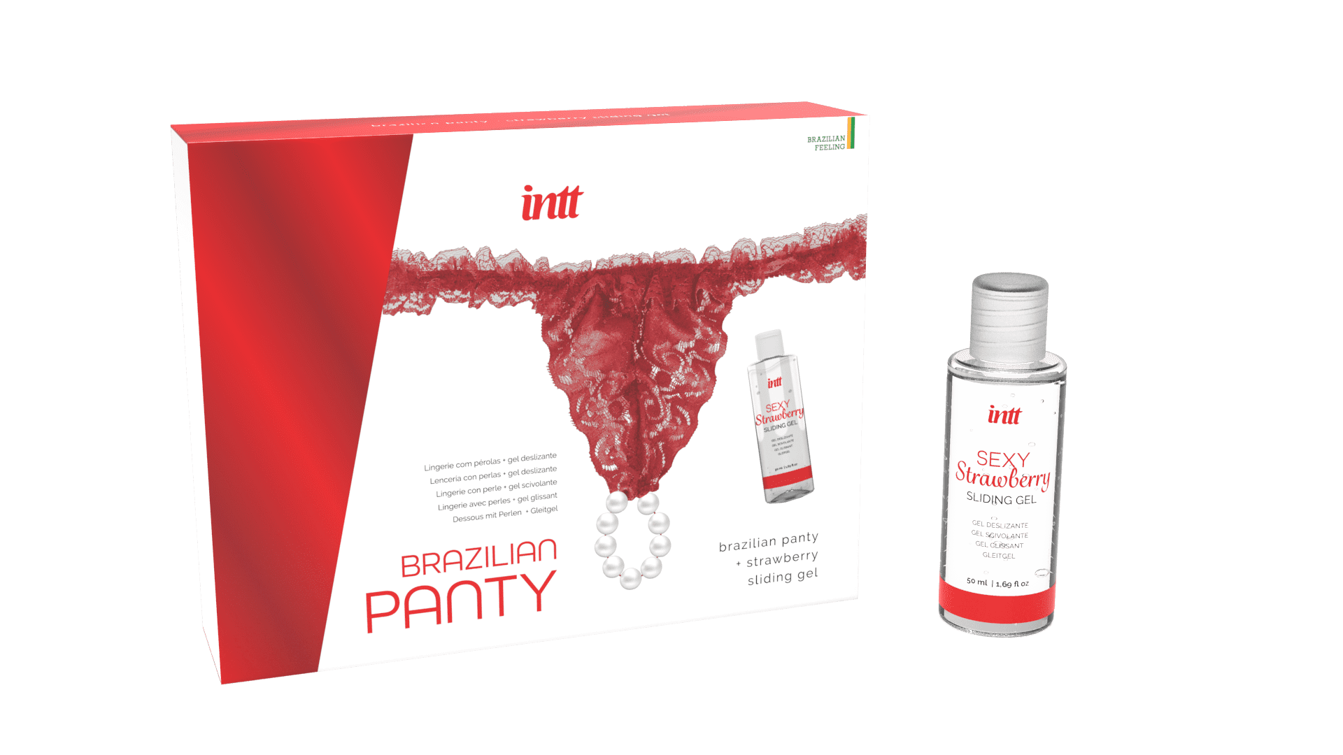 Red brazilian panty - String et lubrifiant